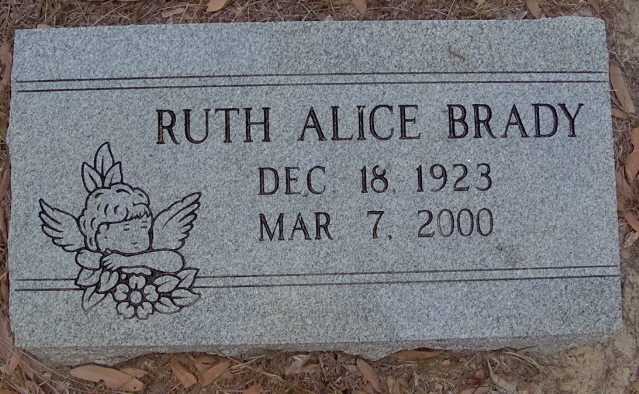 Headstone for Brady, Ruth Alice